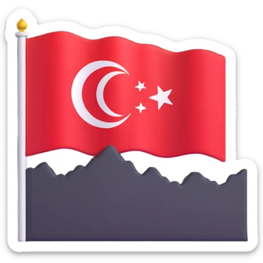 milli hamle emojisi, rising graph and Turkish flag, success and progress, modern emoji style sticker