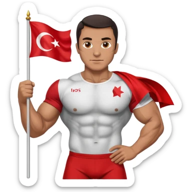turkish man with turkish flag and huge muscular ass sticker