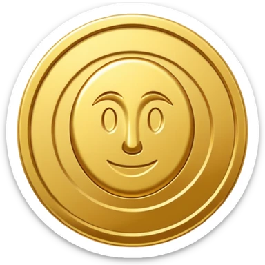 a gold coin without designs or a face sticker