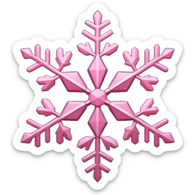snow flake pink sticker