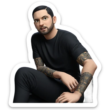 young man in black attire sticker