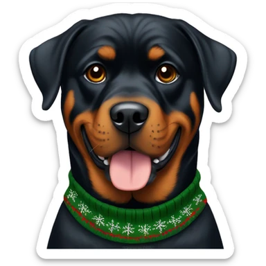 Rottweiler with Christmas jumper  sticker