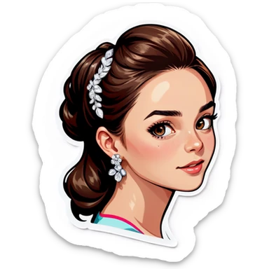 realistic girl with earrings sticker