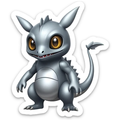 Greyish Fakémon-creature sticker