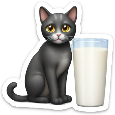 Cat drink milk sticker