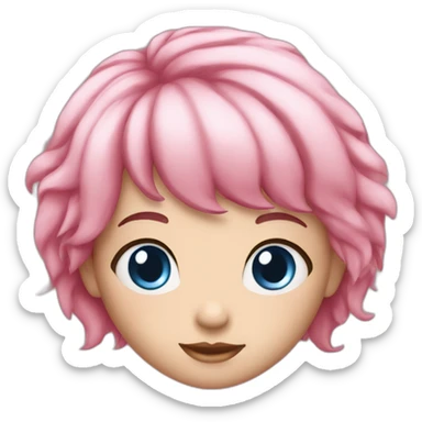 Sakura girl with pink hair and blue eyes sticker