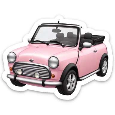 Light pink mini cooper convertible  sticker