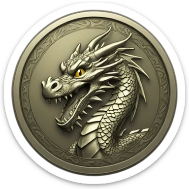 Dragon coin sticker