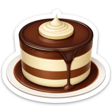 cute and simple chocolate pudding with a white flan layer on top sticker