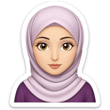 Hijabi girl with brown eyes and coquette vibe sticker