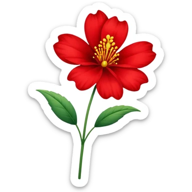 Red flower sticker