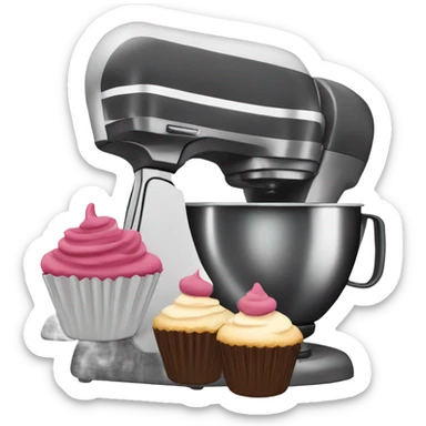 Mixer with cupcakes  sticker