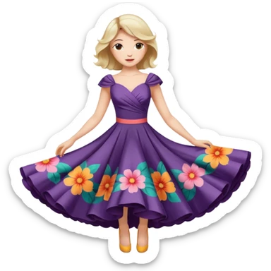 Woman Twirl occasion circle dress sticker