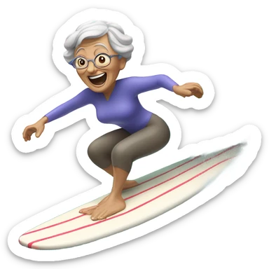 Nan surfing sticker