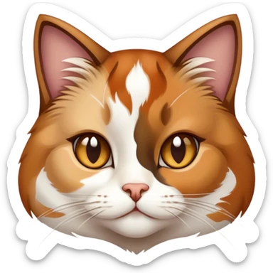  Kira cat white brown tan calico sticker