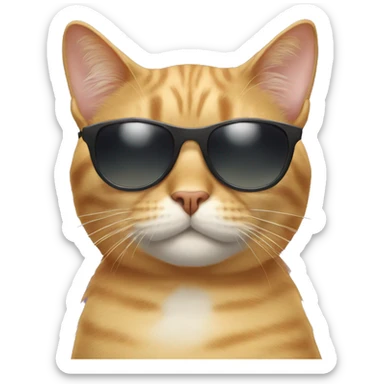 Cat with sunglasses sticker