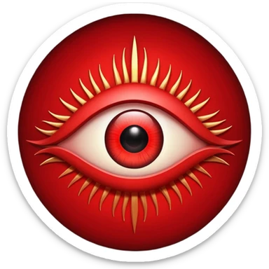 Occult eye symbol glowing red, protective ward, minimal esoteric design sticker