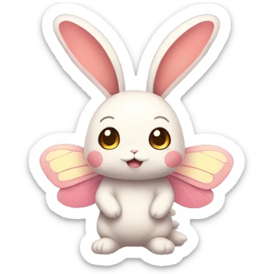 Kawaii Butterfly-Bunny-Pokémon-Fakémon Full Body sticker