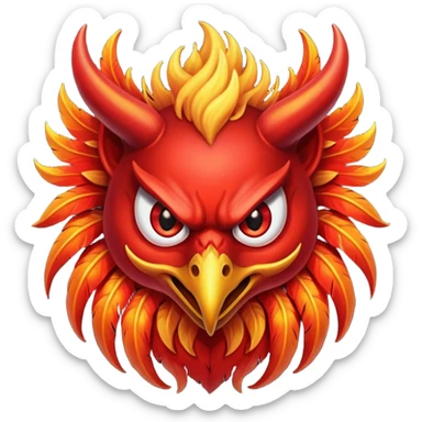 devil phoenix bird sticker