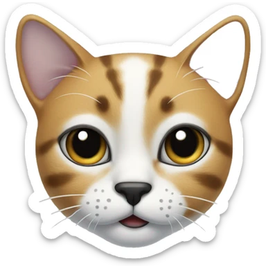 Cat with clear white face, with a black mustache-shaped spot under the nose and a little on nose. Big Dark patches on the forehead and around the ears  sticker