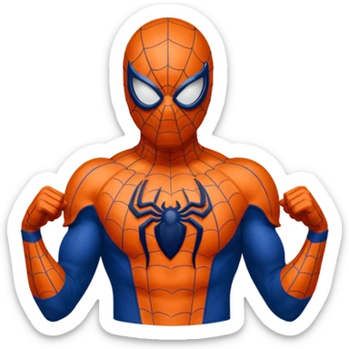 Spider-Man wearing a Denver Broncos football uniform sticker