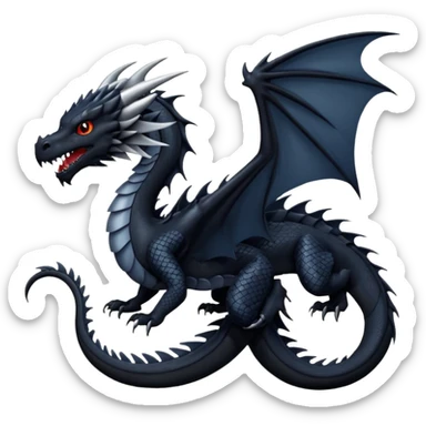 black dragon flying sticker