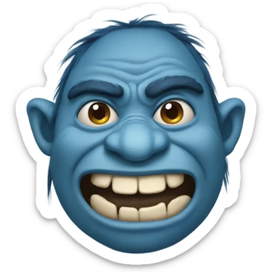 blue ugly troll sticker