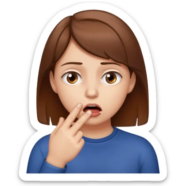 Una carita que se muerde el dedo sticker