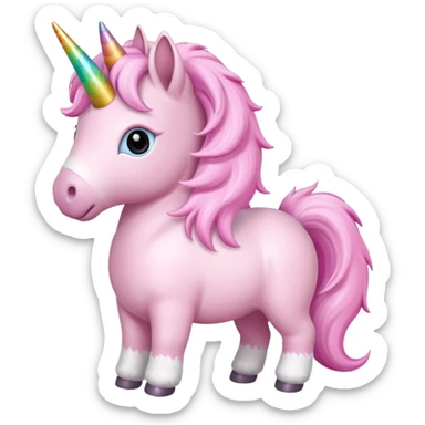 unicórnio rosa pastel fofo sticker