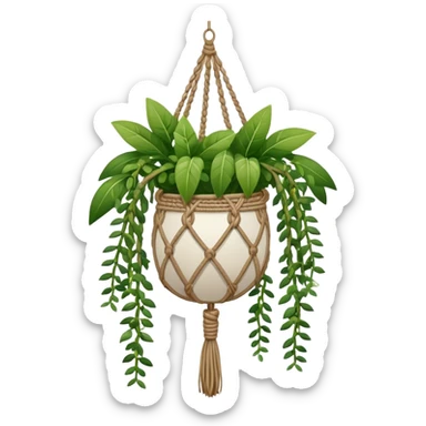Hanging macrame small balls plant  sticker