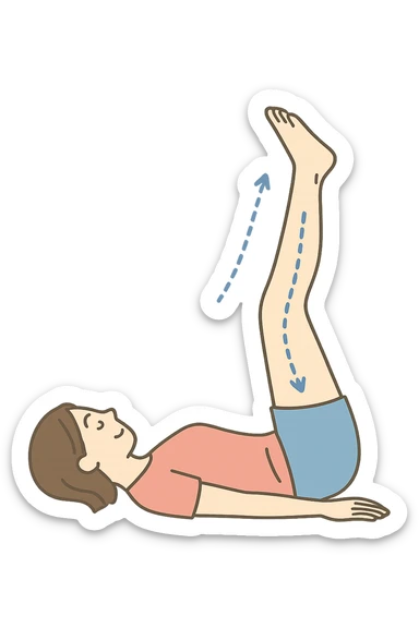 Donna con gambe alzate sdraiata per la routine circolatoria sticker