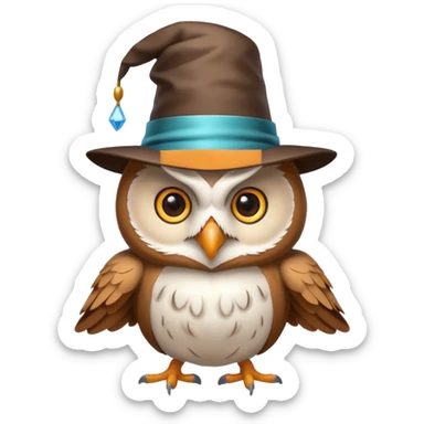 white owl with magician hat sticker