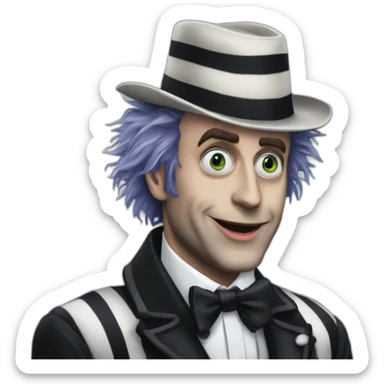 Emanuel Macron X beetlejuice sticker