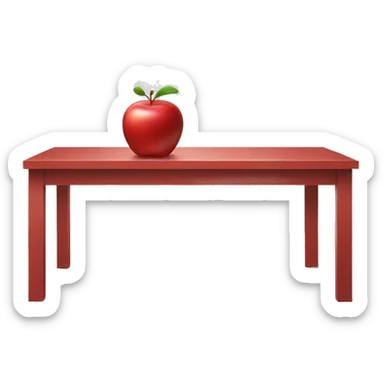 red apple on white table sticker