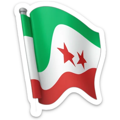 Freedom Green Syria Flag Green on top, White in middle, Black on bottom, three red stars in the middle of the flag on the white section sticker