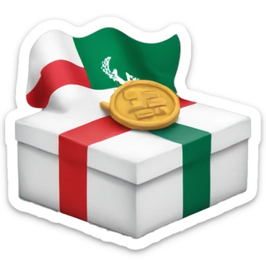 caja de regalo con la bandera de México sticker