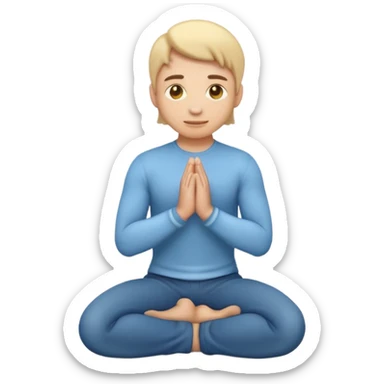 3D emoji style person kneeling, clear posture, centered, soft shadow, white background. sticker