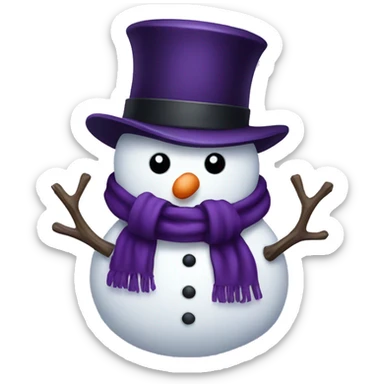 Dark purple snowman sticker