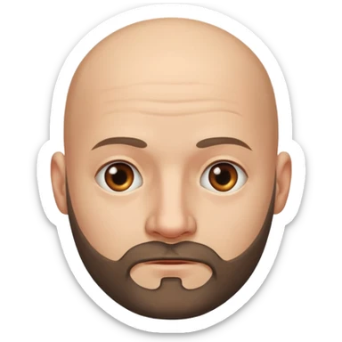 Bald with semi bearded face sticker