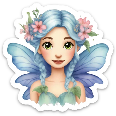 Watercolor fairy floral feminine  sticker