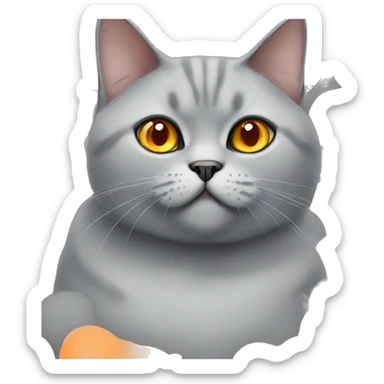 British shorthair cat with orange eyes sticker