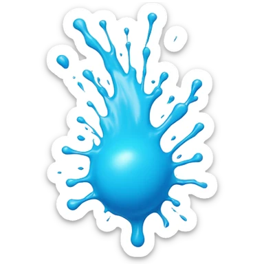 Light blue paint splash splatter drip sticker