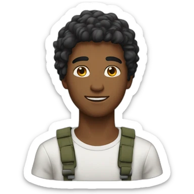 Jeune homme 19 ans algérien avec des cheveux sticker