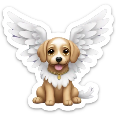 A Yorkshire dog with wings like an angel  sticker