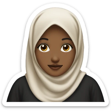 A hijabi girl wearing an abaya sticker