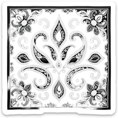 Black Paisley Bandana sticker