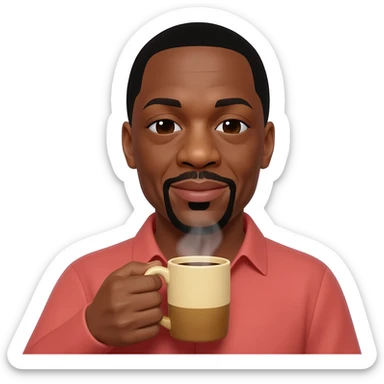 Eddie Murphy with his coffee sticker