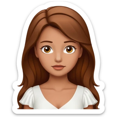 White tanned skin bride with brown hair with a chin on her face sticker