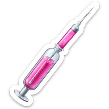 pink liquid in syringe sticker