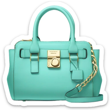 Realistic tiffany blue designer Michael kors satchel purse. sticker